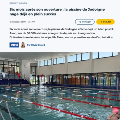 Piscine de Jodoigne - Bilan après 6 mois