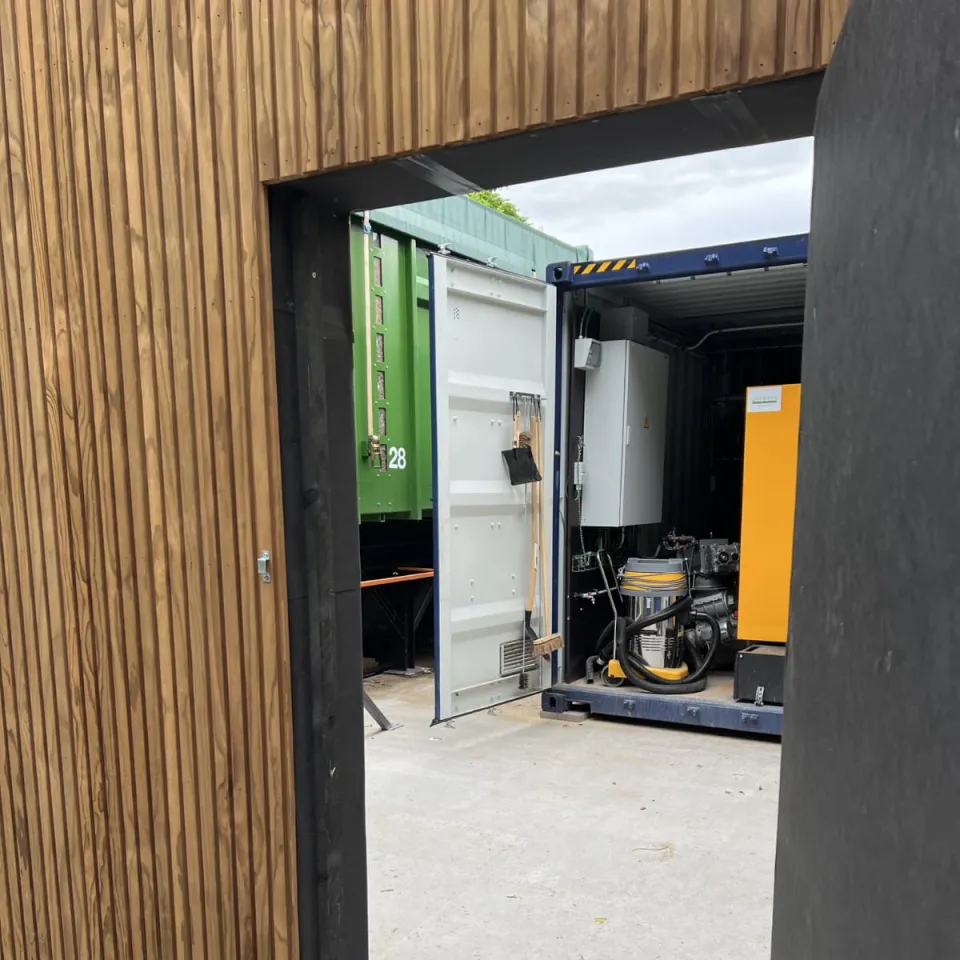 Chaufferie biomasse en container de la commune de Beauvechain