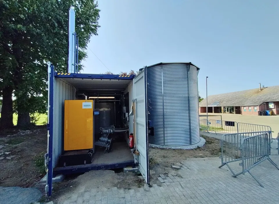 Chaudière biomasse dans container externe