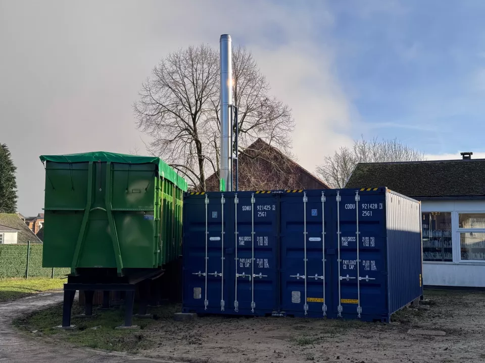 Container extérieur avec chaufferie bois Genappe