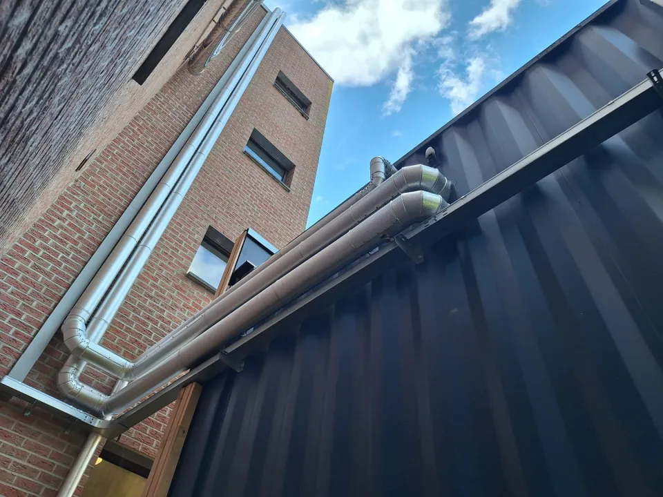 réseau de chaleur de la chaufferie vers les bâtiments du CPAS