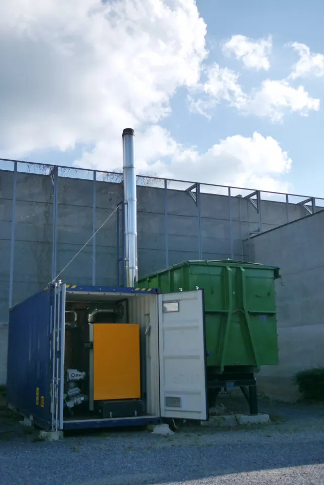 chaufferie biomasse de STUV en containers externes