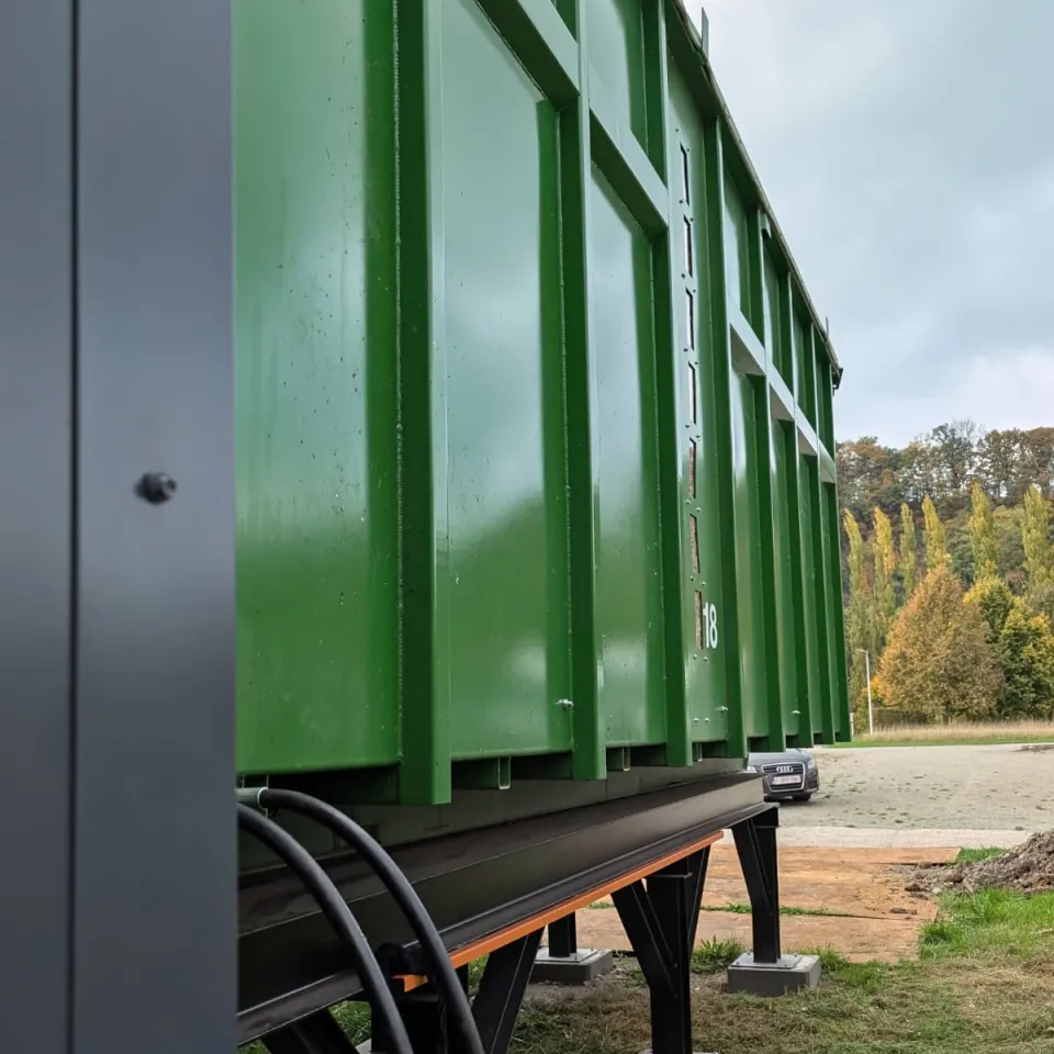 container mobile de stockage plaquettes bois